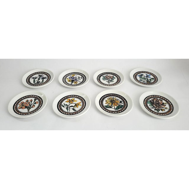 Offering a rare set of vintage Bucciarelli porcelain coasters, made in Italy, circa 1960s. These coasters are a complete...