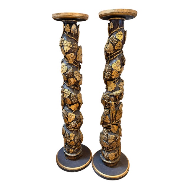Pair of 17th Century “Barley Twist” Spanish Columns For Sale