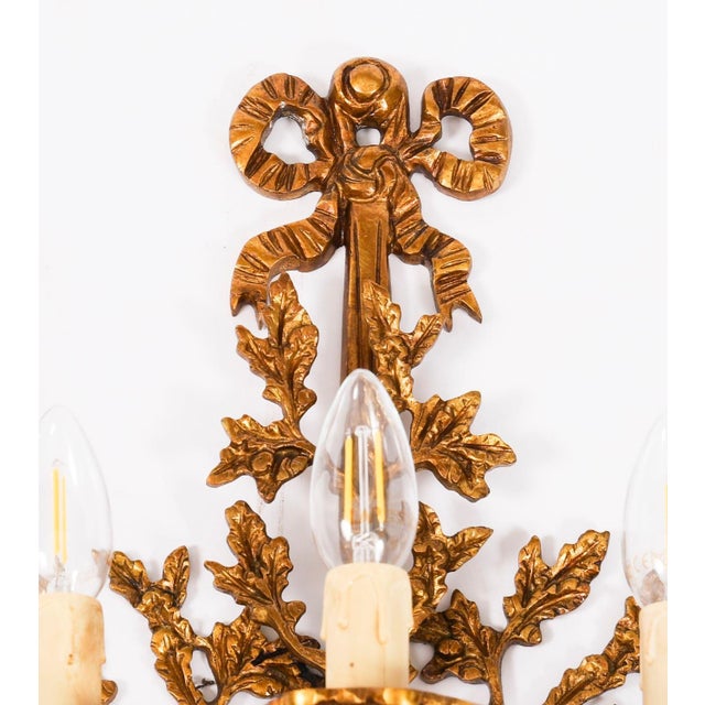 Vintage French Louis Revival Ormolu Wall Lights, 1920s, Set of 6 For Sale - Image 11 of 18