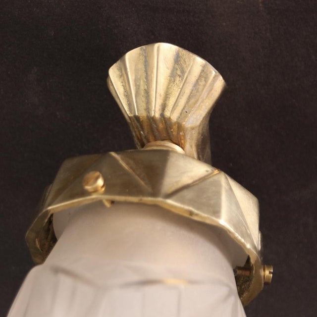 Gold French Art Deco Wall Light from Degue, 1930s For Sale - Image 8 of 15