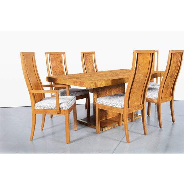1970s Vintage Burl Wood Dining Room Set by Thomasville For Sale - Image 5 of 12