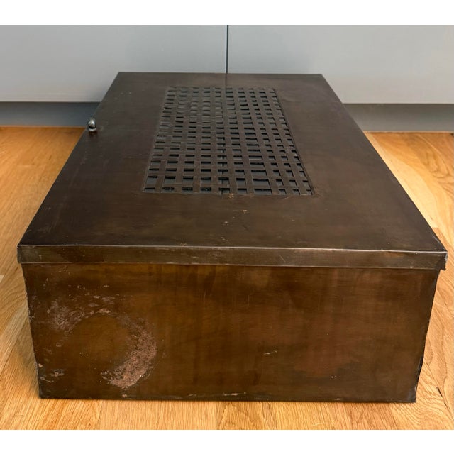 Large Vintage Tinplate Metal Box With Glass Dividers For Sale - Image 9 of 12