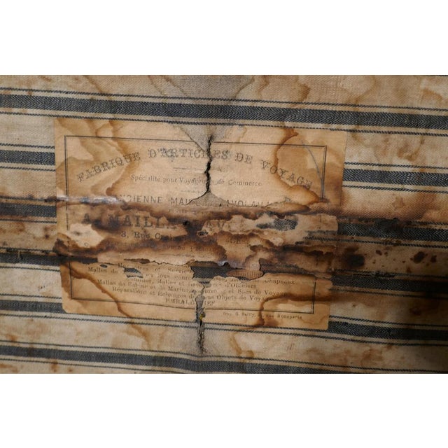 French Country House Leather and Brass Bound Chest For Sale - Image 6 of 10