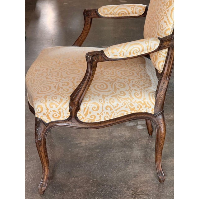 Pair of 19th Century French Armchairs With Carved Floral Crests For Sale - Image 11 of 12