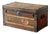Antique Damier Steamer Trunk with Hotel Labels and Initials from Louis Vuitton, 1890s For Sale