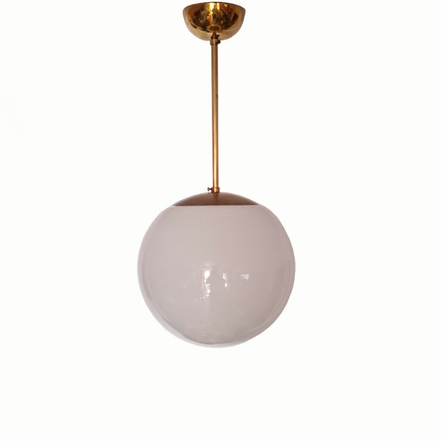 Bauhaus Ceiling Light with Spherical Opal Glass, Germany, 1960s For Sale - Image 11 of 11