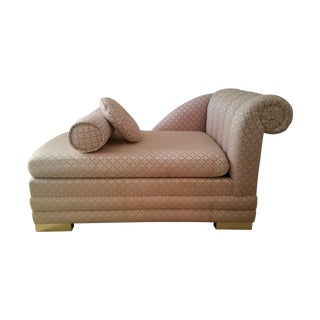 Brass Footed Chaise Lounge by Karl Springer For Sale