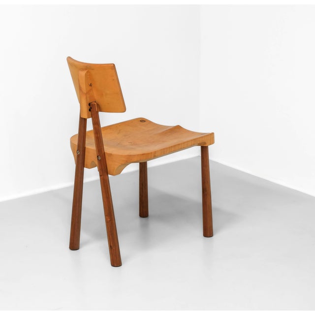 Postmodern Walnut & Maple Desk Chair, 1980s For Sale - Image 15 of 15