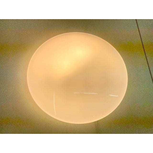 UFO Disc-Shaped Ceiling Lamp by Glashütte Limburg, 1980s, in Very Good conditions. Designed 1980 to 1989 This piece has an...