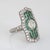 Art Deco Vintage Art Deco 2.16ct Diamond Ring Calibre Emeralds Sz 7 Platinum Elongated For Sale - Image 3 of 7