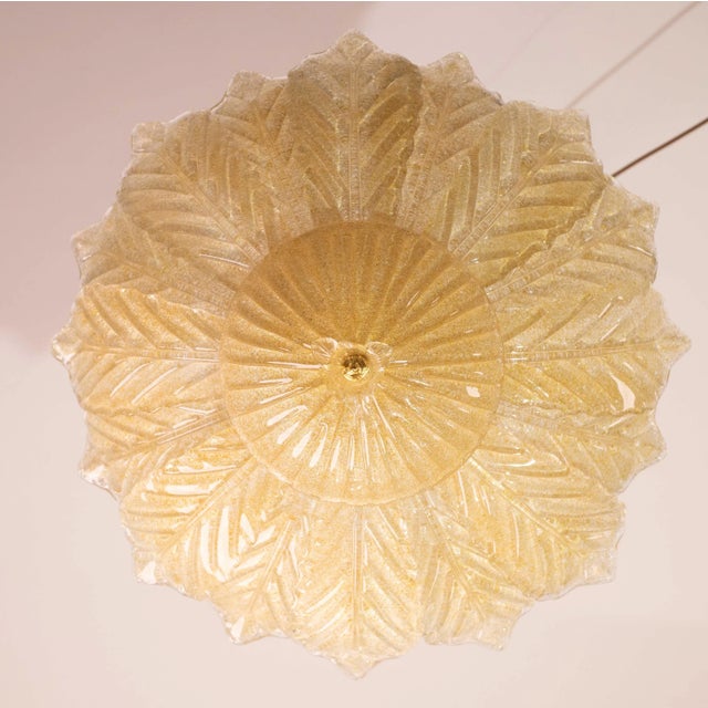 1970s Italian Murano Glass Gold Flush Mount For Sale - Image 10 of 12