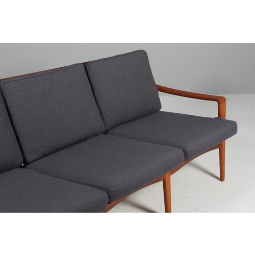 Komfort 3-Seater Sofa in Teak and Vidar Fabric attributed to Arne Wahl Iversen, Denmark, 1960s For Sale - Image 4 of 8