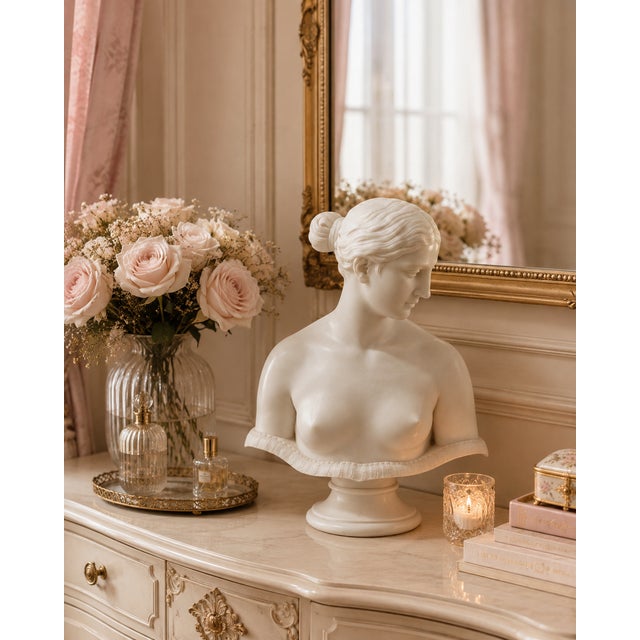 Neoclassical Hand-Carved Natural Marble Bust Sculpture – The Greek Slave For Sale - Image 3 of 6