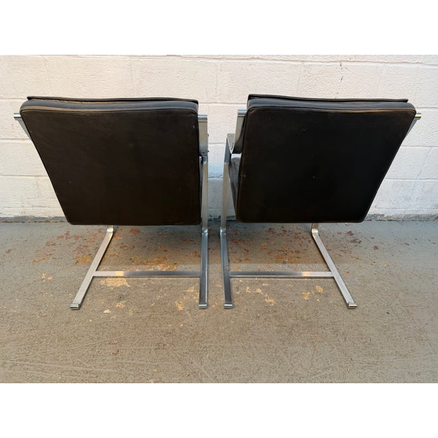 Mid 20th Century Leather and Chrome Armchairs Attributed to Rudolf Glatzel for Walter Knoll For Sale - Image 9 of 18