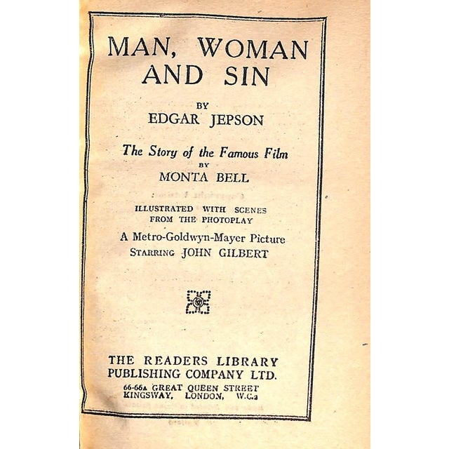 Paper "Man, Woman and Sin" 1927 Jepson, Edgar For Sale - Image 7 of 8