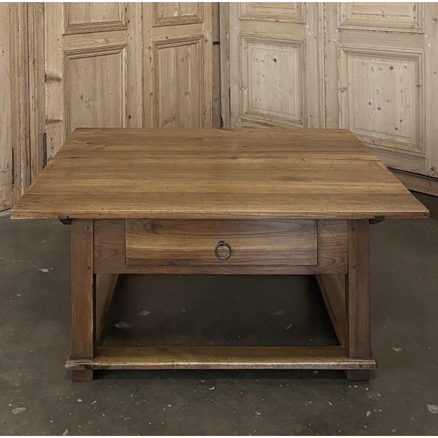 19th Century Rustic Country French Fruitwood Coffee Table For Sale - Image 4 of 14