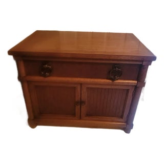 Vintage Thomasville Stroupe Collection Faux Bamboo Nightstand For Sale