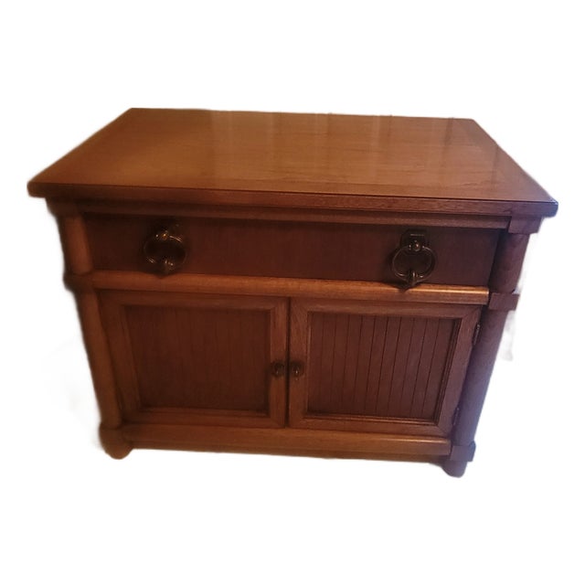 Vintage Thomasville Stroupe Collection Faux Bamboo Nightstand For Sale