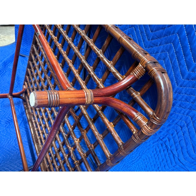 Mid 20th Century Vintage Bamboo & Rattan Coffee Table For Sale - Image 5 of 5