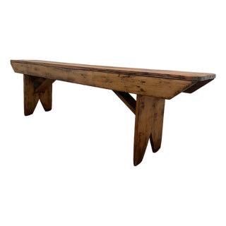 20th Century American Farmhouse Bench For Sale
