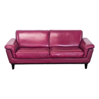 Ana Furniture 3-Seat Modern Red Leather Sofa For Sale