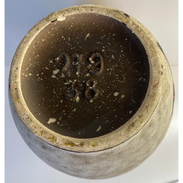 Mid-Century Modern Large Mid-Century Modern West German Ceramic Vase, Abstract With Handle For Sale - Image 3 of 9