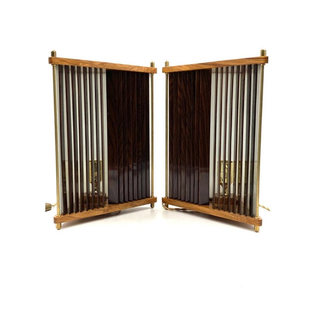 Palisander and Brass Table Lamps by Leonardo Mosso, Italy, 1970s, Set of 2 For Sale - Image 18 of 18