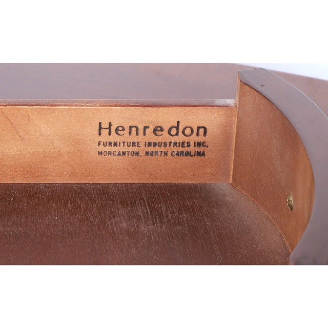 Henredon Queen Anne Mahogany Kidney Shaped Desk or Vanity For Sale - Image 9 of 17