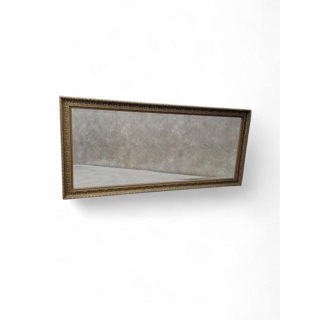 Antique French Carved & Gilded Frame Full Length Floor/Wall Beveled Mirror For Sale - Image 4 of 10