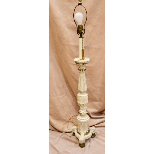 Vintage French Gold Trim Tall Table Lamp.