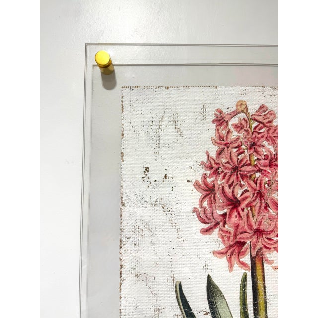 Pink Hyacinth - Hand Textured Pink Flower Art For Sale - Image 4 of 6