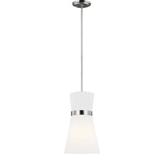 AERIN By Visual Comfort Studio Clark 1-Light Pendant in Brushed Nickel For Sale