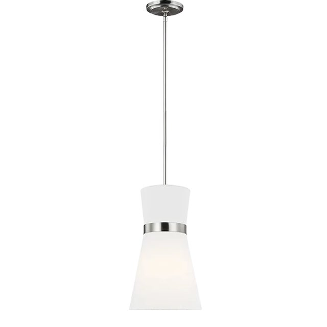 AERIN By Visual Comfort Studio Clark 1-Light Pendant in Brushed Nickel For Sale