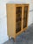 Brown Oak Leaded Glass 2-Door Bookcase Vintage Mid-Century Modern 1970s For Sale - Image 8 of 11