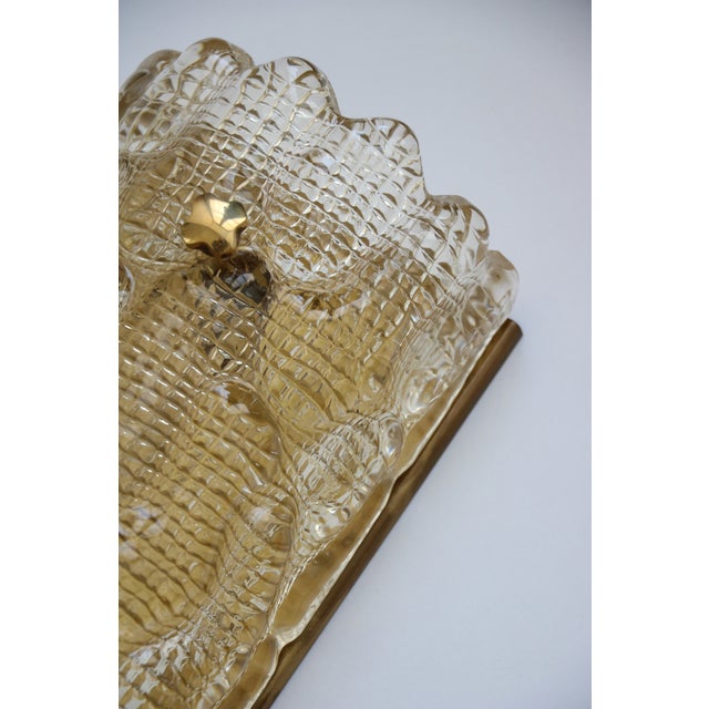 Gold Glass and Brass Wall Lights by Carl Fagerlund for Orrefors, 1960, Set of 2 For Sale - Image 8 of 18