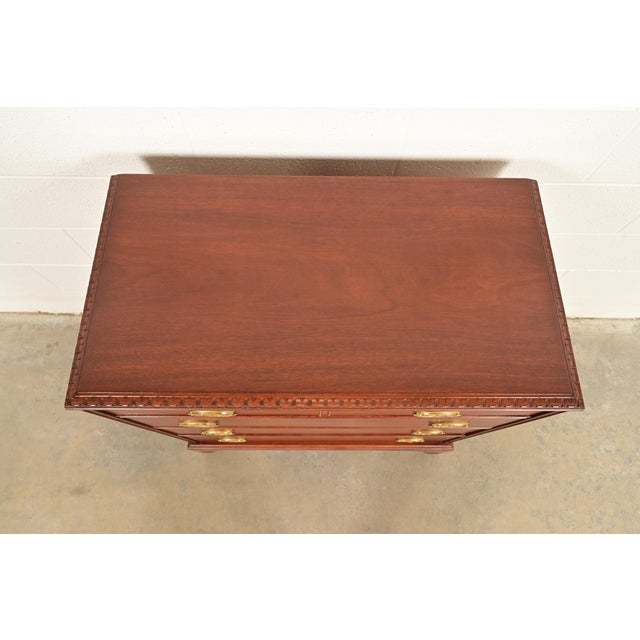 Baker Furniture Style Georgian Carved Mahogany Dresser or Chest of Drawers For Sale - Image 11 of 14