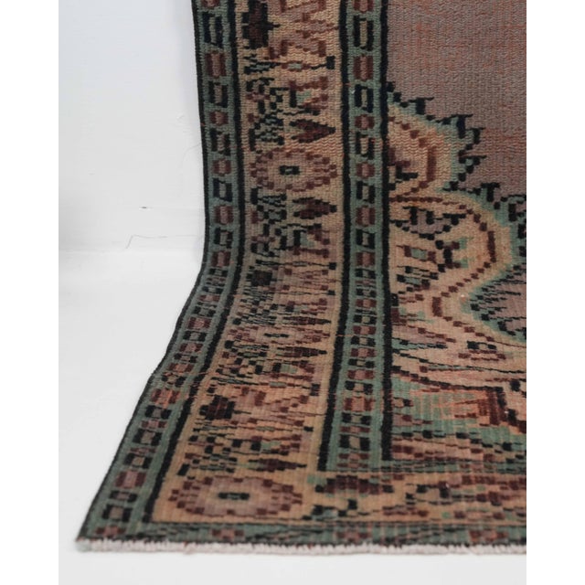 Turkish 1970s Vintage Turkish Oushak Handmade Wool Cotton Brown Area Rug For Sale - Image 3 of 11