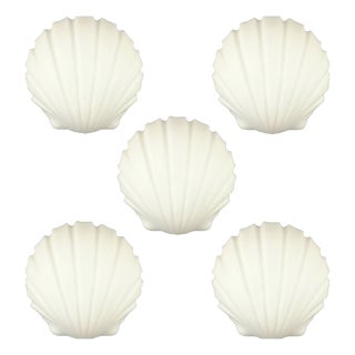 Vintage Shell Shaped Opaline Glass Sconces, Limburg, 1970s For Sale