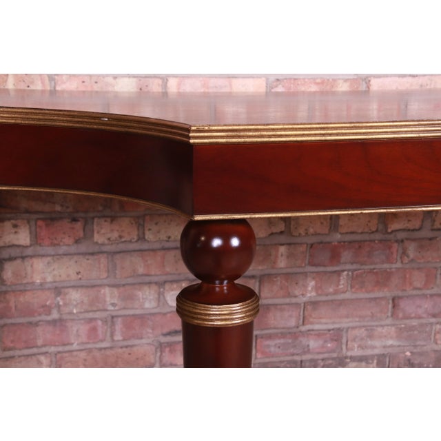 Brown Barbara Barry for Baker Furniture Neoclassical Mahogany and Gold Gilt Console or Sofa Table, Newly Refinished For Sale - Image 8 of 11