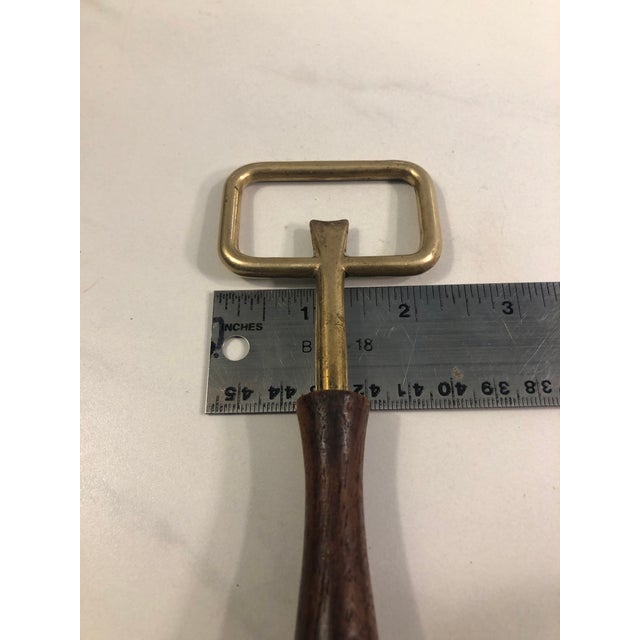 1970s 1970s Italian Contemporary Brass and Wood Bottle Opener For Sale - Image 5 of 7