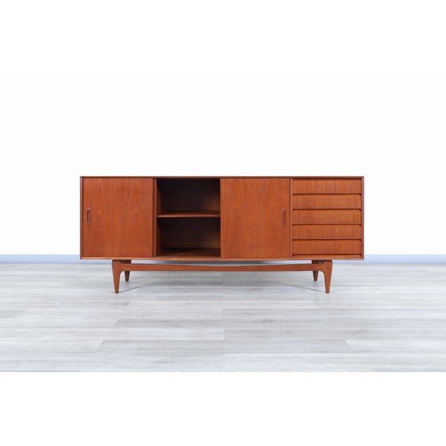 Chocolate 1960s Danish Modern Teak Credenza For Sale - Image 8 of 13
