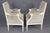 Pair Creme Distressed Painted French Louis XVI Bergere Chairs For Sale - Image 4 of 11