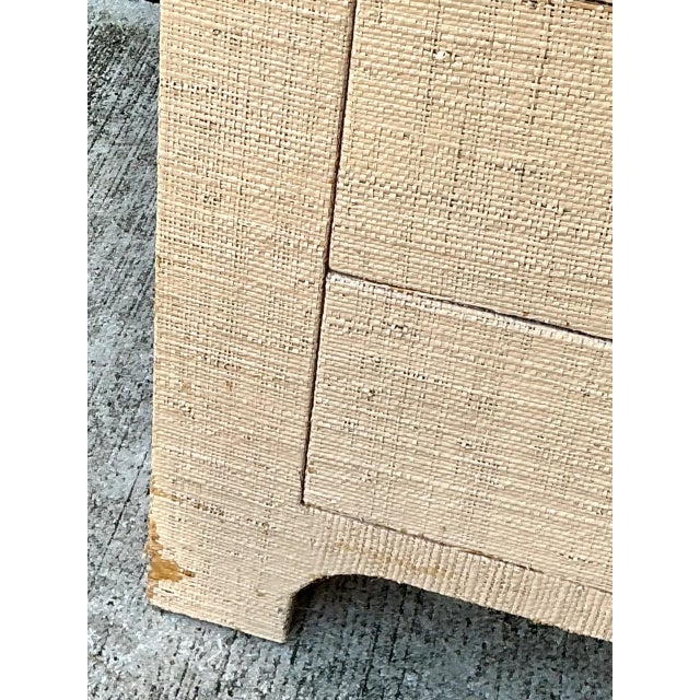 Wood Vintage Grasscloth and Lucite Dresser For Sale - Image 7 of 14