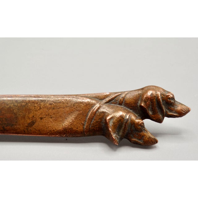 Early 20th Century Antique Austrian Novelty Bronze Dog Letter Opener For Sale - Image 5 of 8