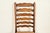 Baker Furniture Style English Country Rustic Carved Solid Oak Ladder Back Dining Chairs With Rush Seats, Pair For Sale In South Bend - Image 6 of 13