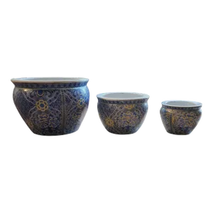 Mid 20th Century Chinese Graduated Planters - Set of 3