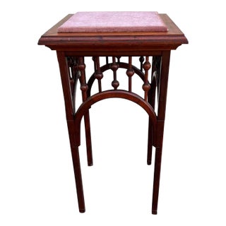 Antique Art Nouveau Style Mahogany Stick and Ball Side Table or Plant Stand. For Sale