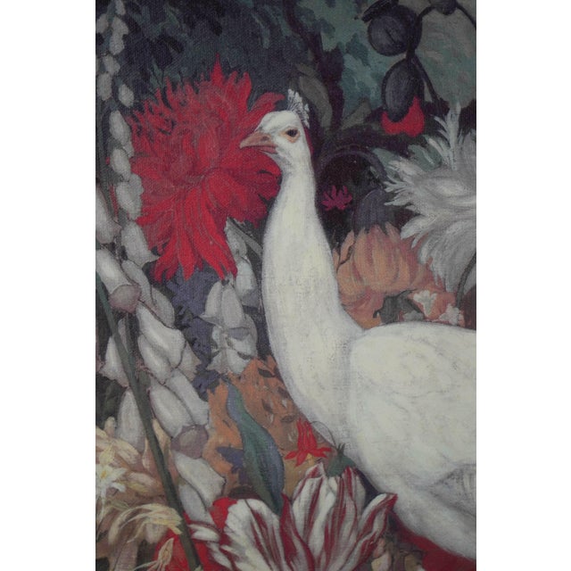 Large Oil on Canvas Peacock Painting - Artist Signed For Sale In Philadelphia - Image 6 of 12