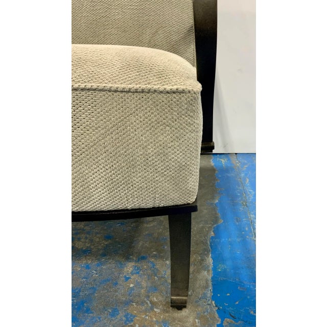 Caracole Caracole Modern Beige Velvet Mixed Message Lounge Chair For Sale - Image 4 of 7