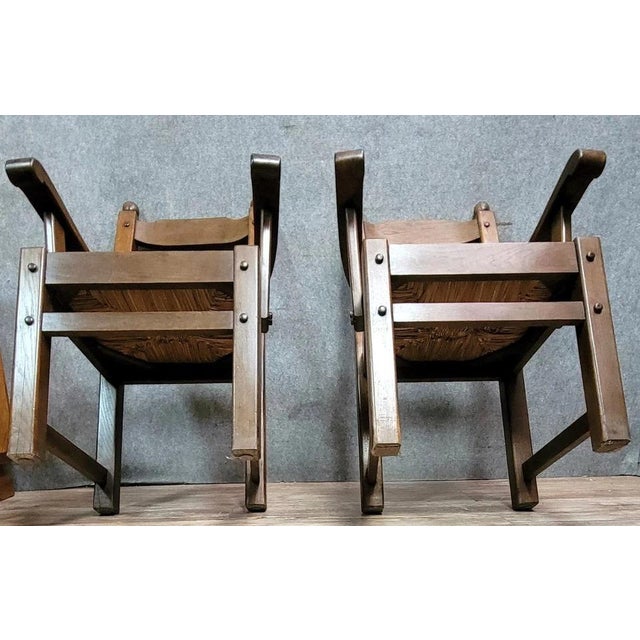 Brutalist Armchairs in Wood, 1950s, Set of 2 For Sale - Image 6 of 8